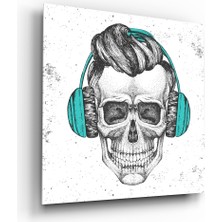 Insigne Kafatası - Her Zaman Müzik Cam Tablo - 40X40 cm