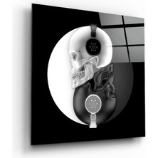 Insigne Siyah ve Beyaz Cam Tablo - 40X40 cm