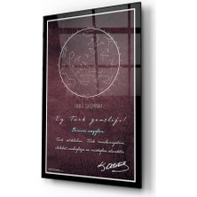 Insigne Gök Atlası Atatürk Cam Tablo - 72X46 cm