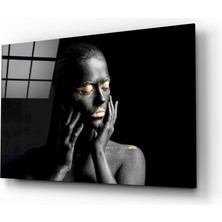 Insigne Altın Kadın Cam Tablo - 72X46 cm