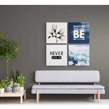 Insigne Motivasyon Quadro Cam Tablo - 4 Adet 40X40 cm