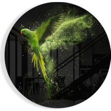 Insigne Yeşil Papağan Cam Tablo - 60X60 cm