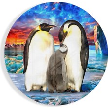 Insigne Penguen Ailesi Cam Tablo - 60X60 cm
