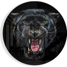 Insigne Siyah Panter Cam Tablo - 60X60 cm