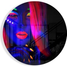 Insigne Neon Kadın Cam Tablo - 60X60 cm