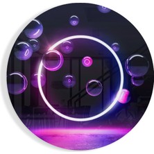 Insigne Neon Daire Cam Tablo - 60X60 cm