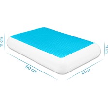 Viscofoam Lüks Terletmeyen Ortopedik Yastık Serinleten Visco Yastık Jelli Yastık 60x40x11cm
