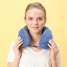 Viscofoam  Comfy Ortopedik Seyahat Yastığı Visco Boyun Destekli Seyahat Yastığı - Mavi | Ergo Travel
