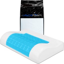 Viscofoam Terletmeyen Ortopedik Boyun Destekli Yastık Serinleten Visco Yastık Jelli Yastık 47x30x10-8cm