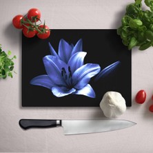 Insigne Mor Çiçek Uv Baskılı Cam Kesme Tablası 35X25 cm