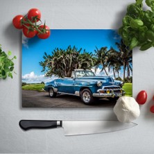 Insigne Klasik Chevrolet Uv Baskılı Cam Kesme Tablası 35X25 cm