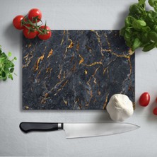 Insigne Mermer Desen Uv Baskılı Cam Kesme Tablası 35X25 cm