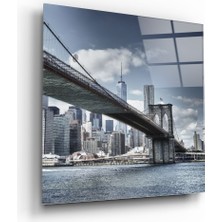 Insigne Brooklyn Köprüsü Cam Tablo - 50X50 cm