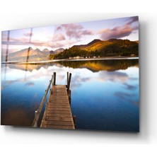 Insigne Göl Manzara Cam Tablo - 72X46 cm