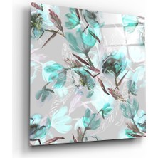Insigne Yeşil Çiçek Cam Tablo - 40X40 cm