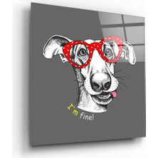 Insigne Köpek Cam Tablo - 40X40 cm