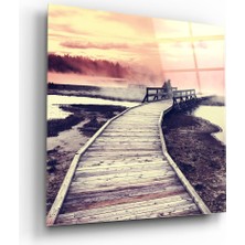 Insigne Gün Batımı Manzara Cam Tablo - 40X40 cm