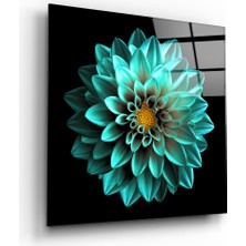 Insigne Yeşil Çiçek Cam Tablo - 40X40 cm