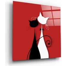 Insigne Kediler Cam Tablo - 40X40 cm