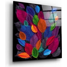 Insigne Renkli Yapraklar Cam Tablo - 40X40 cm