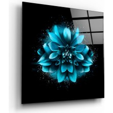 Insigne Mavi Çiçek Cam Tablo - 40X40 cm
