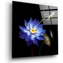 Insigne Mavi Çiçek Cam Tablo - 40X40 cm