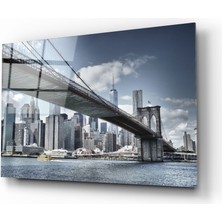 Insigne Brooklyn Köprüsü Cam Tablo - 72X46 cm