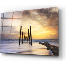 Insigne Harap Olmuş Rıhtım Cam Tablo - 72X46 cm