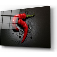 Insigne Kırmızı Biber Cam Tablo - 72X46 cm