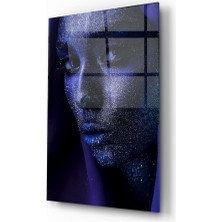Insigne Kadın Portre 2 Cam Tablo - 72X46 cm
