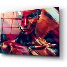 Insigne Kadın Portre 5 Cam Tablo - 72X46 cm