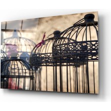 Insigne Kuş Kafesi Cam Tablo - 72X46 cm