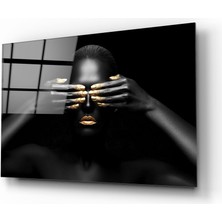 Insigne Kadın Portre 18 Cam Tablo - 72X46 cm