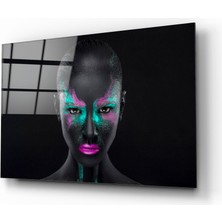 Insigne Kadın Portre 25 Cam Tablo - 72X46 cm