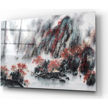 Insigne Japon Çizim Cam Tablo - 72X46 cm