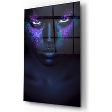 Insigne Kadın Portre 22 Cam Tablo - 72X46 cm