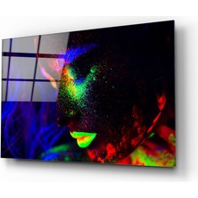 Insigne Kadın Portre 31 Cam Tablo - 72X46 cm