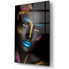 Insigne Kadın Portre 8 Cam Tablo - 72X46 cm