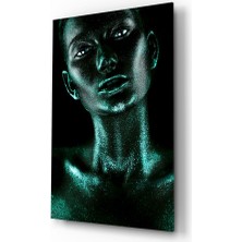 Insigne Kadın Portre 23 Cam Tablo - 72X46 cm