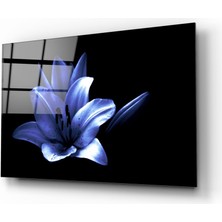 Insigne Mor Çiçek Cam Tablo - 72X46 cm