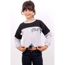 Toontoy Kız Çocuk Varaklı Girl Baskılı Sweatshirt