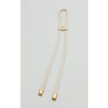 Angel Çanta Aksesuar Krem Tek Kat Suni Deri Büzgü Light Gold Metalli