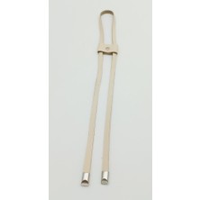 Angel Çanta Aksesuar Krem Tek Kat Suni Deri Büzgü Gümüş Metalli