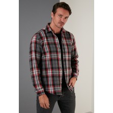 Buratti Ekoseli Uzun Kollu Slim Fit Kışlık Gömlek Erkek Gömlek CF21W112844