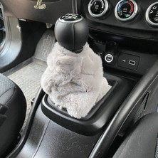 Oto Aksesuarcım Yumuşak Peluş Vites Körüğü Vites Süsü Gri