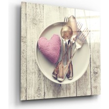 Insigne Kalp Cam Tablo - 40X40 cm