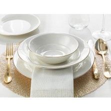 English Home Sirius Porselen 24 Parça 6 Kişilik Yemek Takımı 27-23-19-16 cm Gold