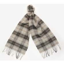 Barbour Unisex Tartan Yün Atkı (%100 Lambswool) TN86 Greystone