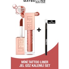 Maybelline New York Lifter Gloss + Mini Tattoo Liner Jel Göz Kalemli Set