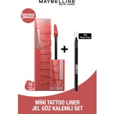 Maybelline New York Vinyl Ink + Mini Tattoo Liner Jel Göz Kalemli Set